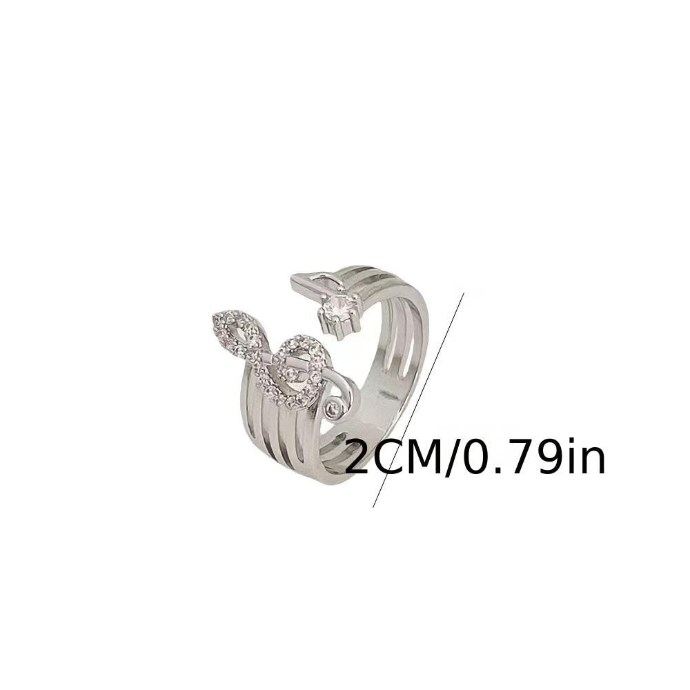 Adjustable Silver Tone Music Note Ring, Minimalist Jewelry, Musical Gift