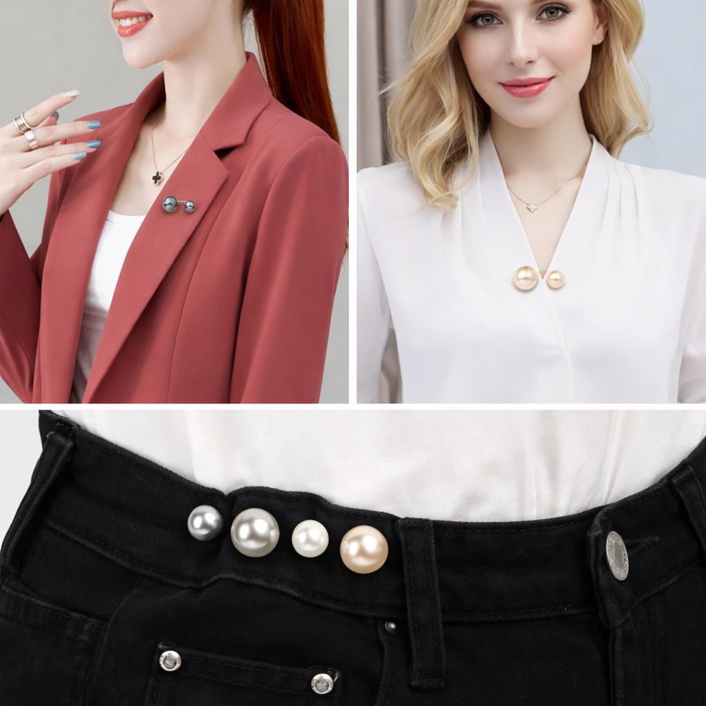 Pearl Waist Button Brooch